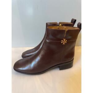 Tory Burch Everly Flat Boots Brown Leather Size 11
